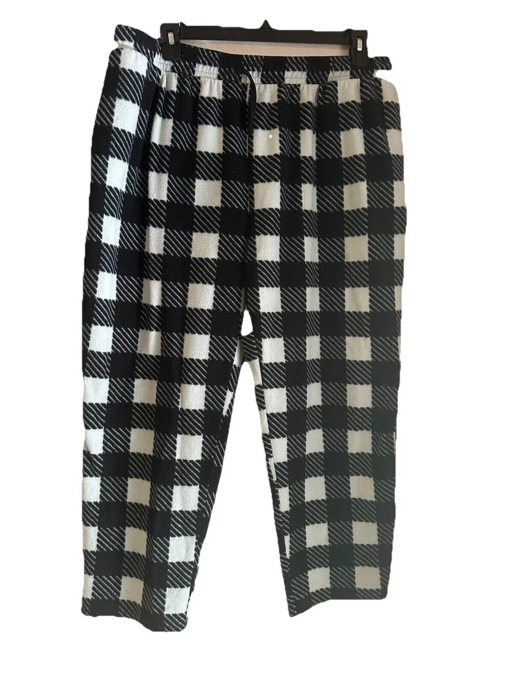 George Micro Fiber Pajamas Checked Black & White Good Condition With Pockets